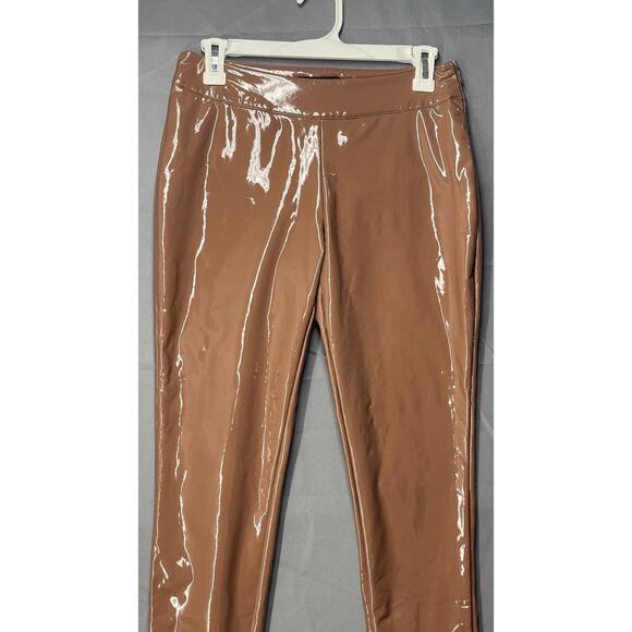 Forever 21 Faux Patent Leather Beige Sz S 
Mid Rise Bodycon Skinny Pants - Picture 5 of 8